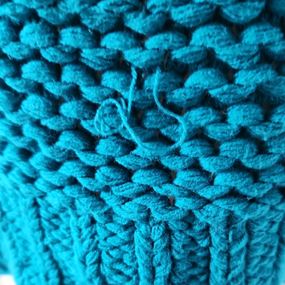 Free People My Only Sunshine Chunky Knit Sweater Teal Medium - Picture 5 of 5